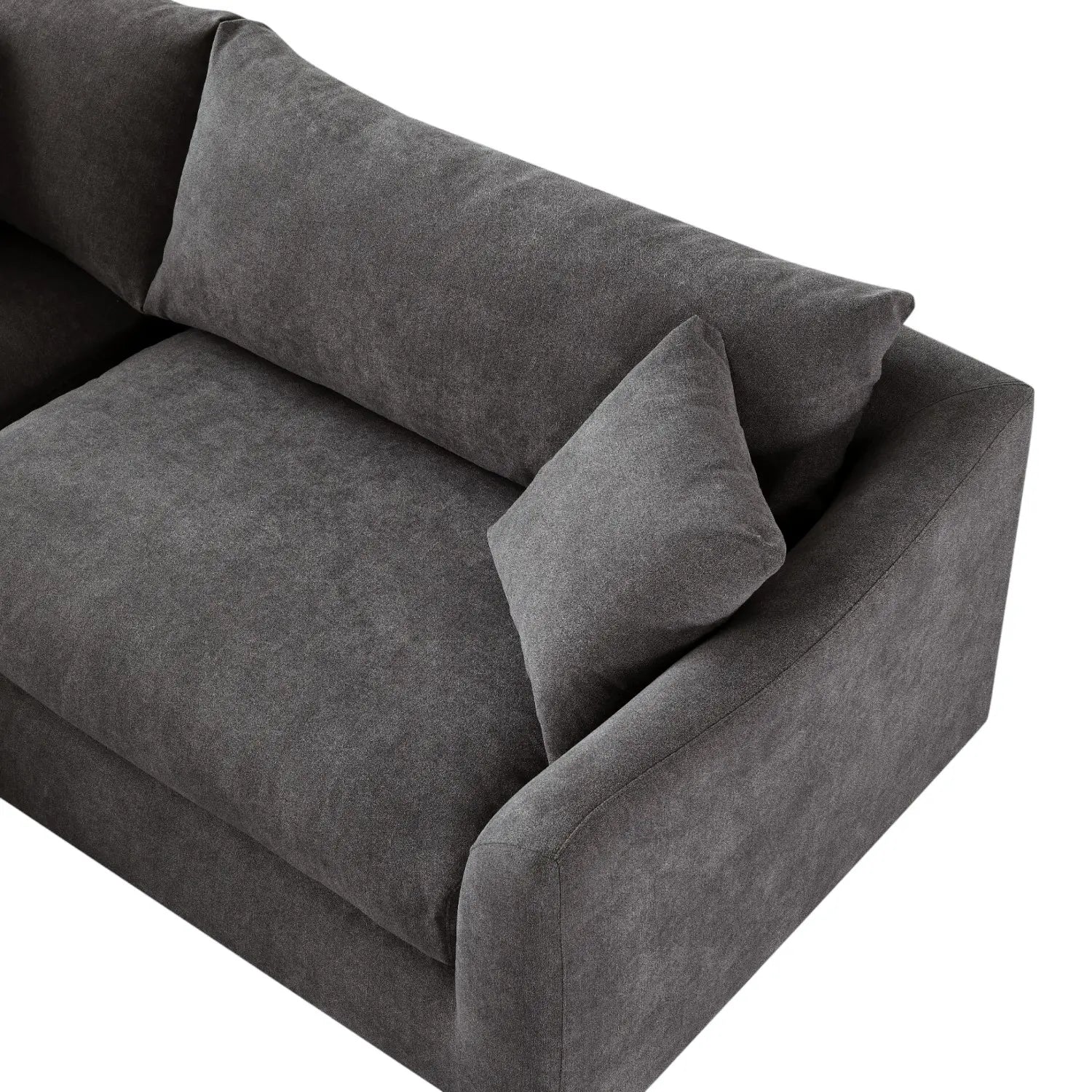 Sydney Feather Sofa + Ottoman - Grey
