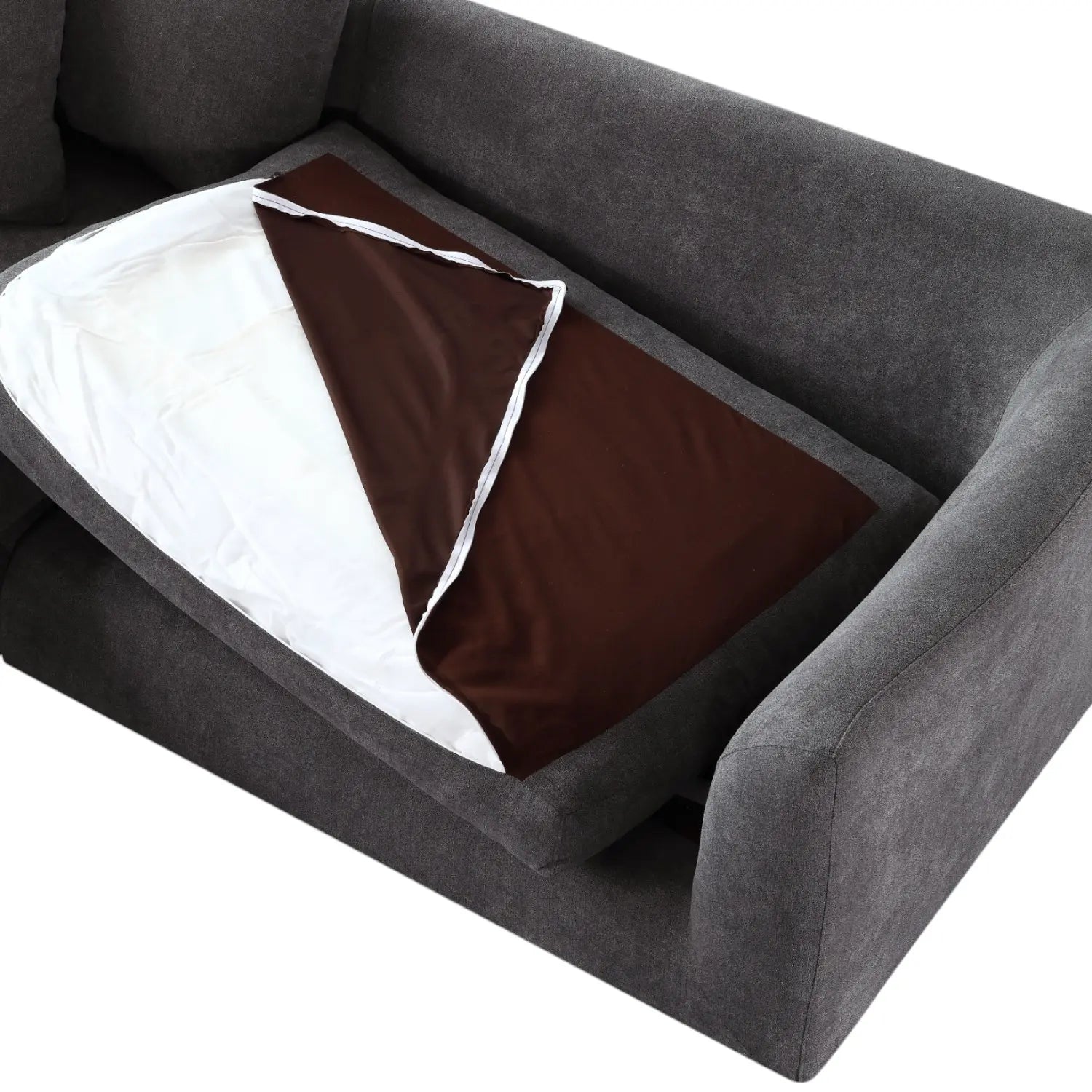Sydney Feather Sofa + Ottoman - Grey