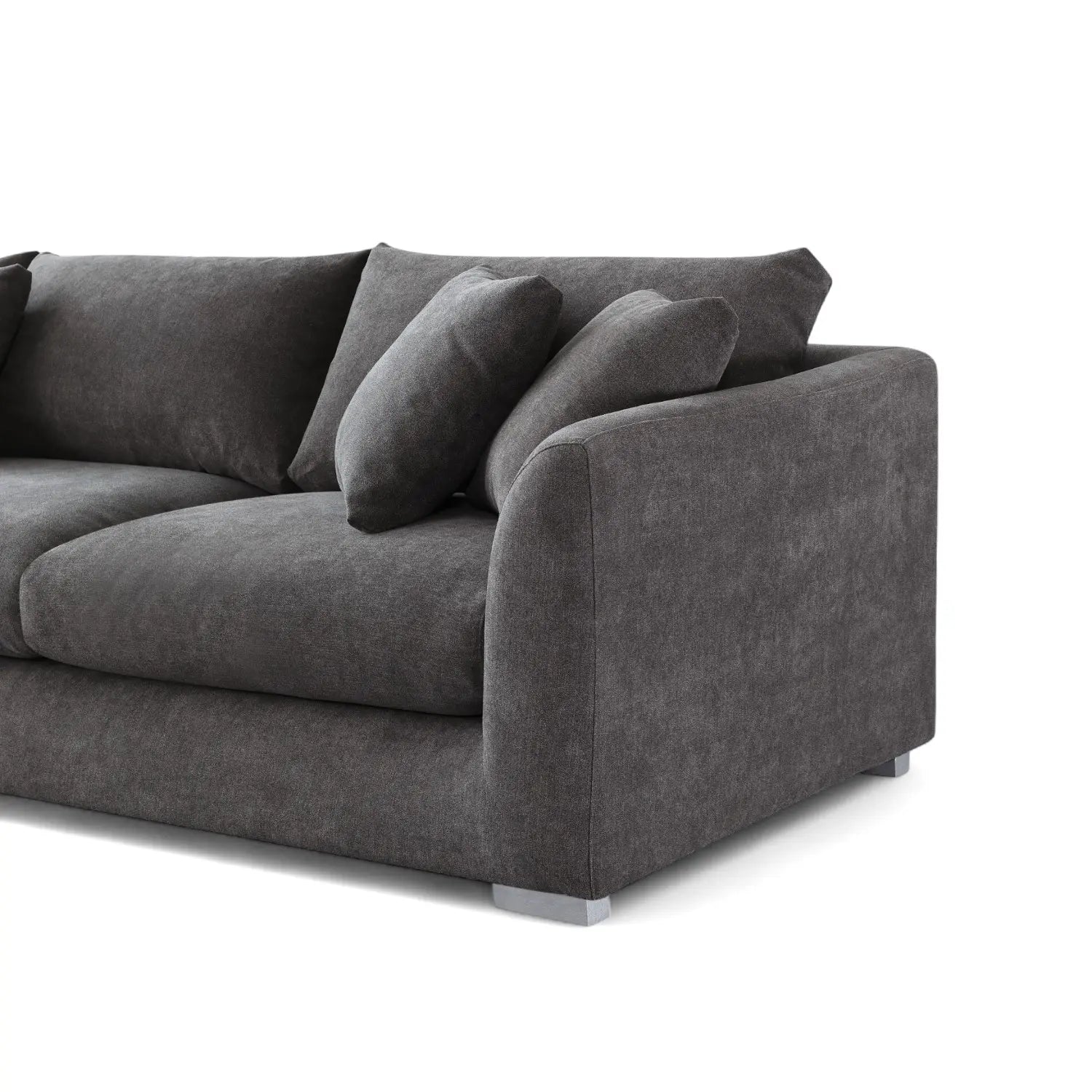 Sydney Feather Sofa + Ottoman - Grey