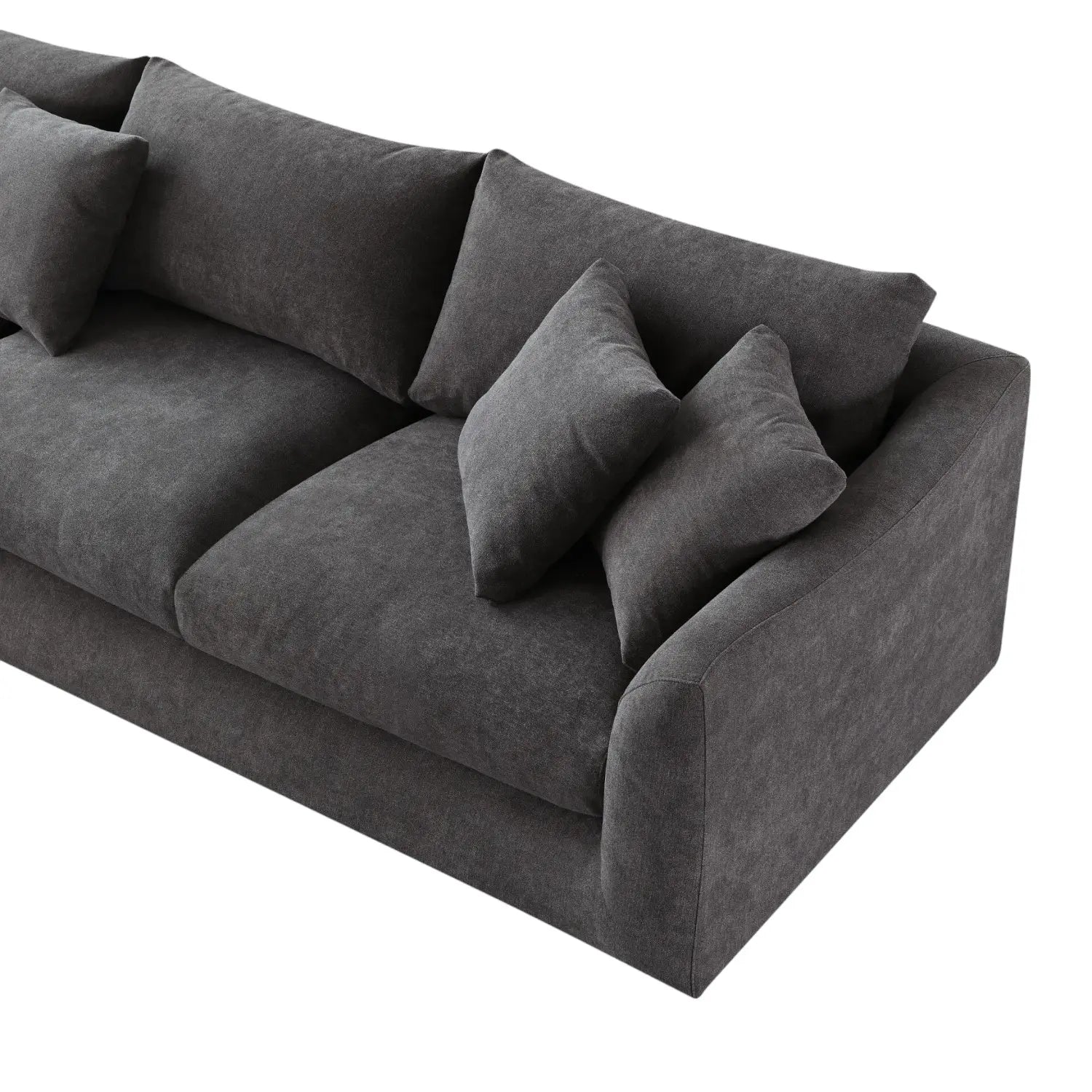 Sydney Feather Sofa + Ottoman - Grey