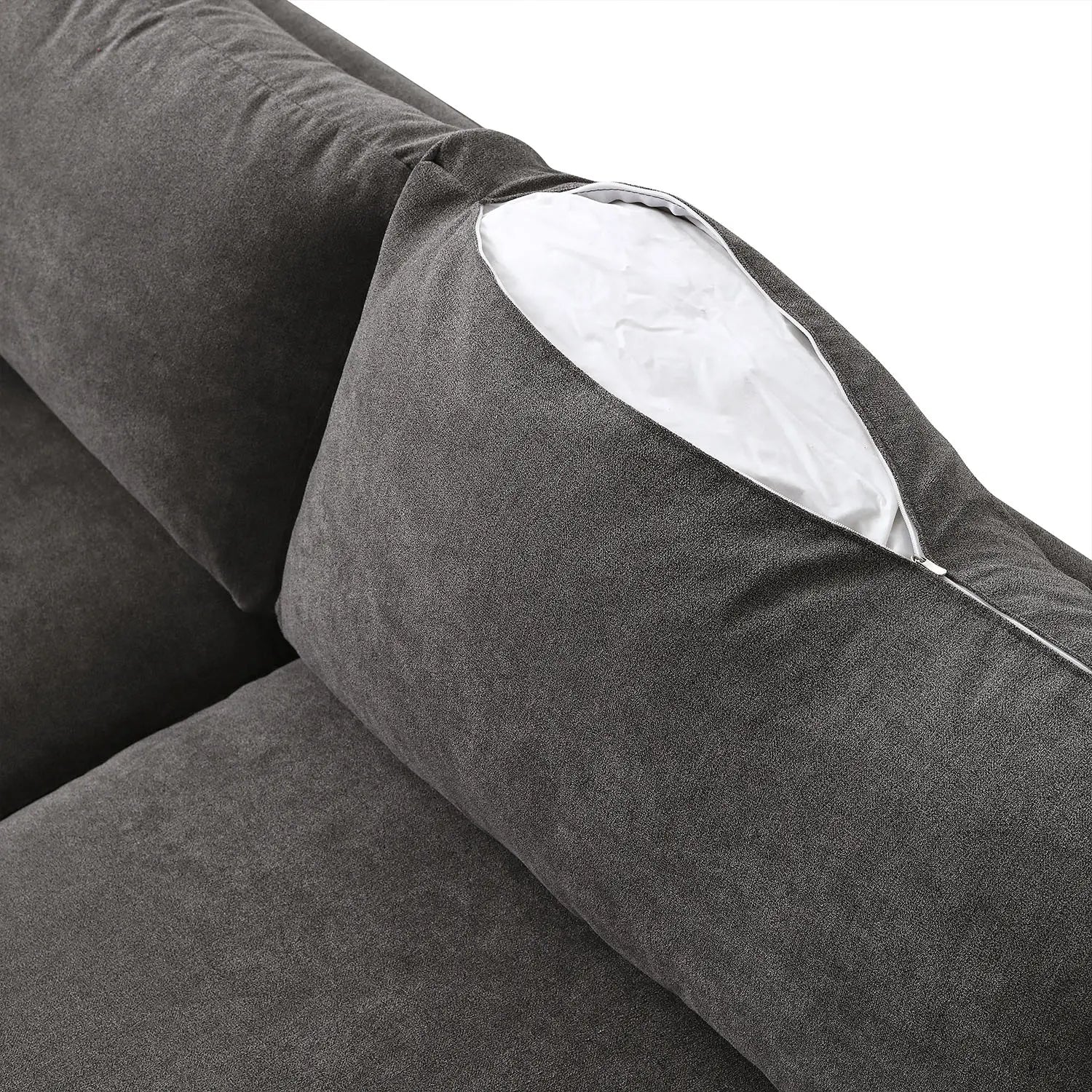 Sydney Feather Sofa + Ottoman - Grey