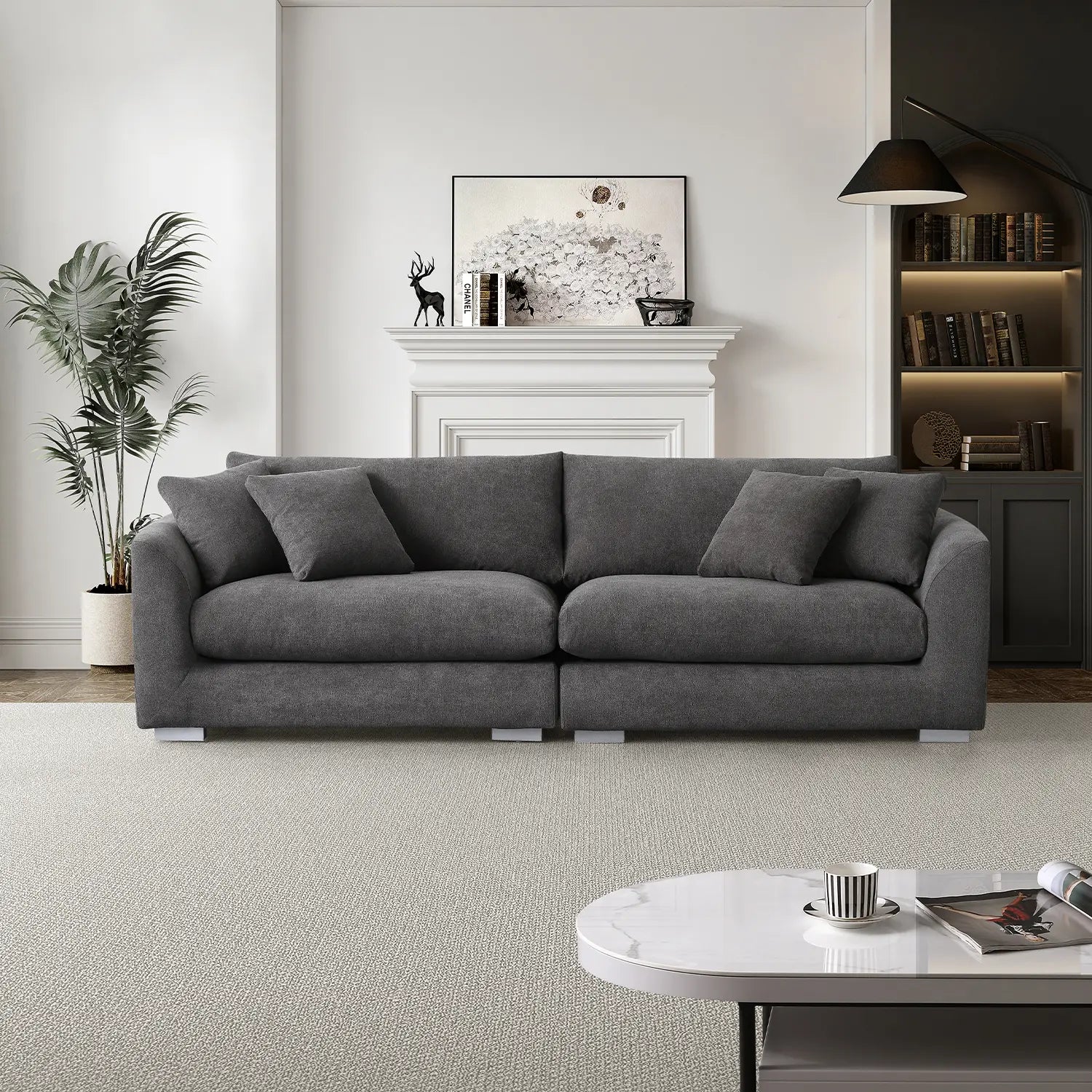 Sydney Federsofa - Grau