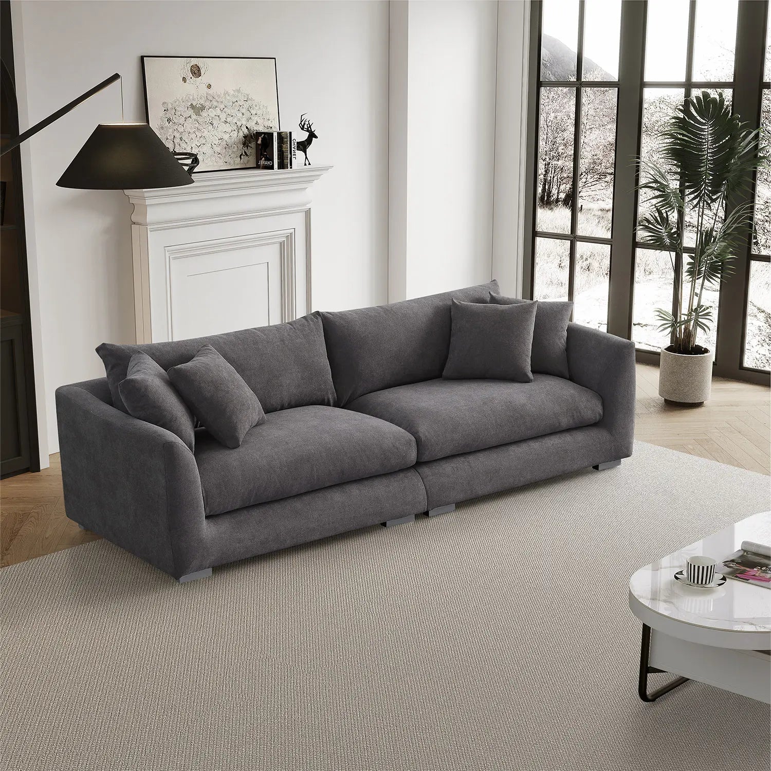 Sydney Federsofa - Grau