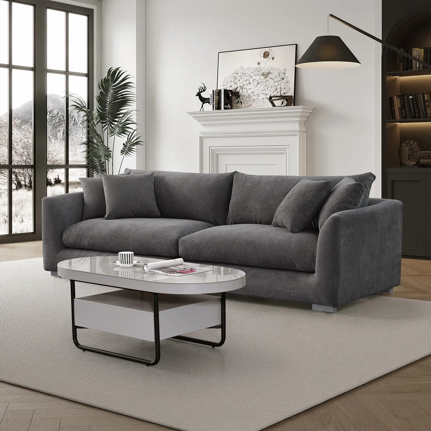 Sydney Federsofa - Grau