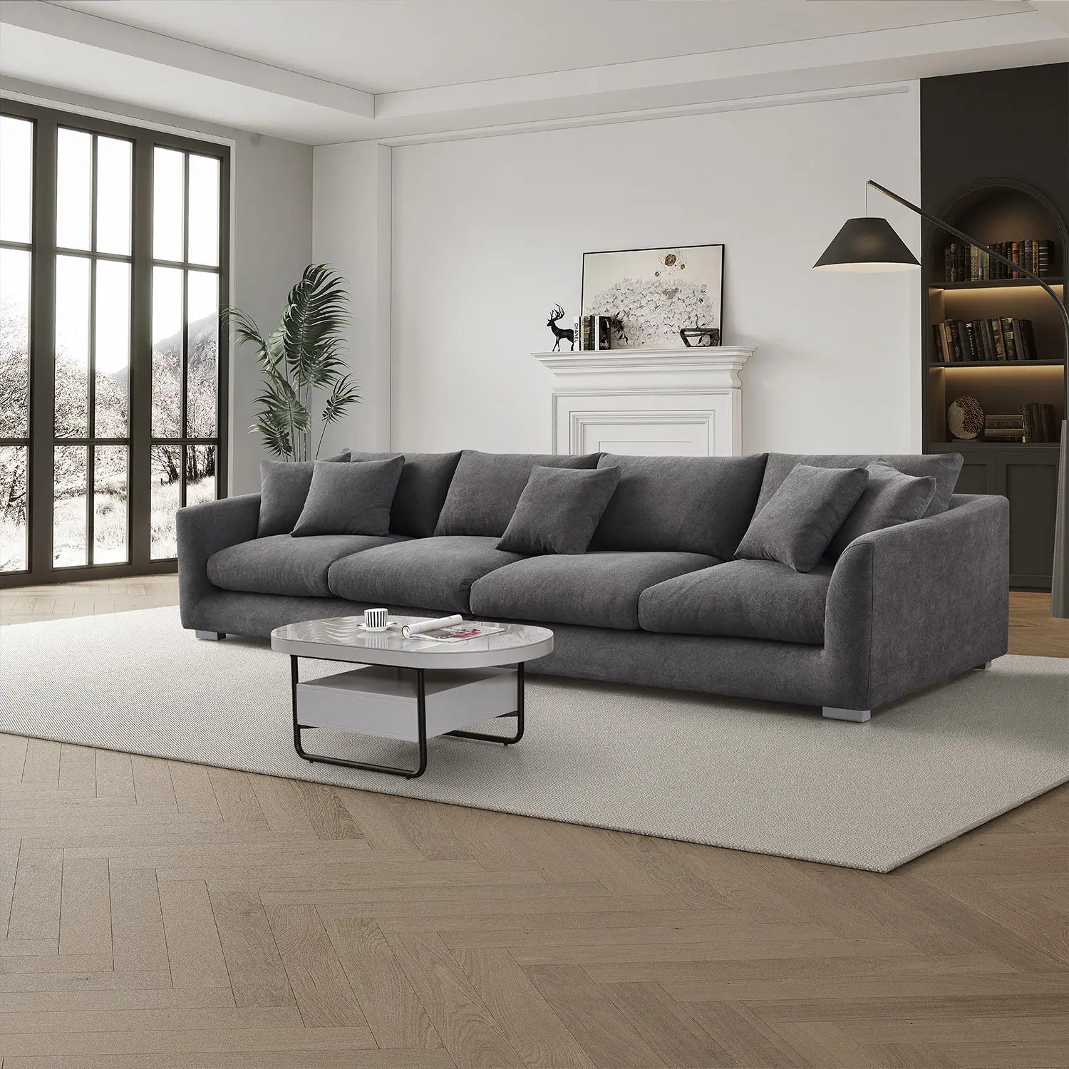 Sydney Federsofa - Grau