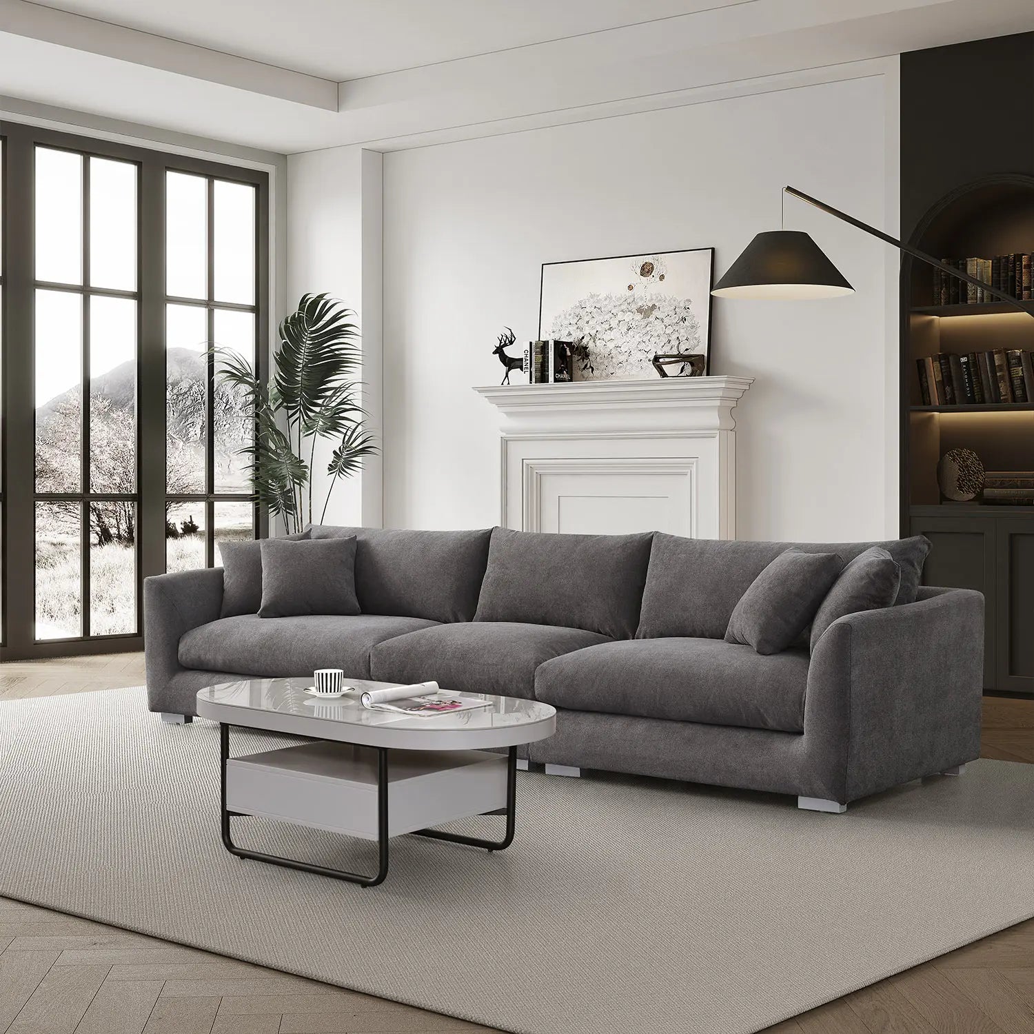 Sydney Federsofa - Grau