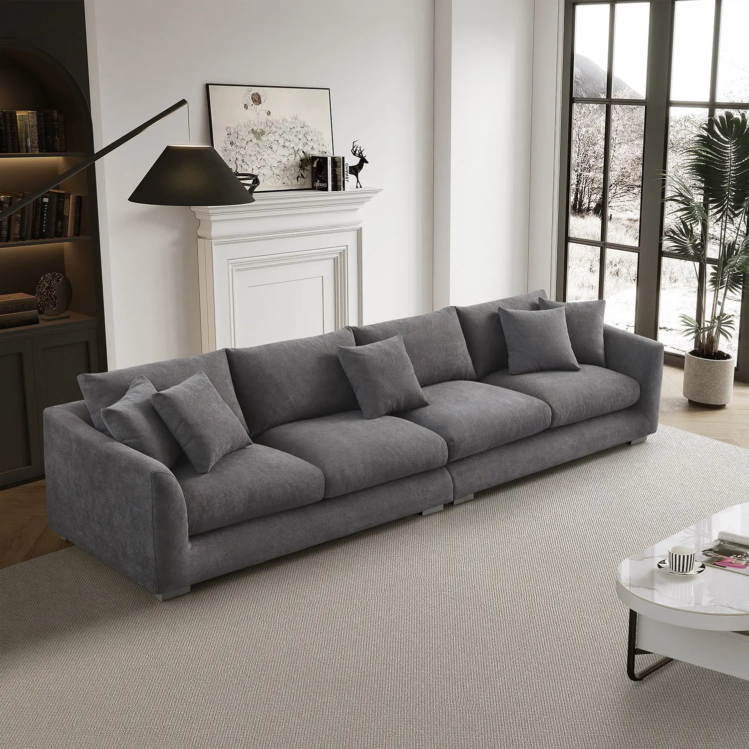 Sydney Federsofa - Grau