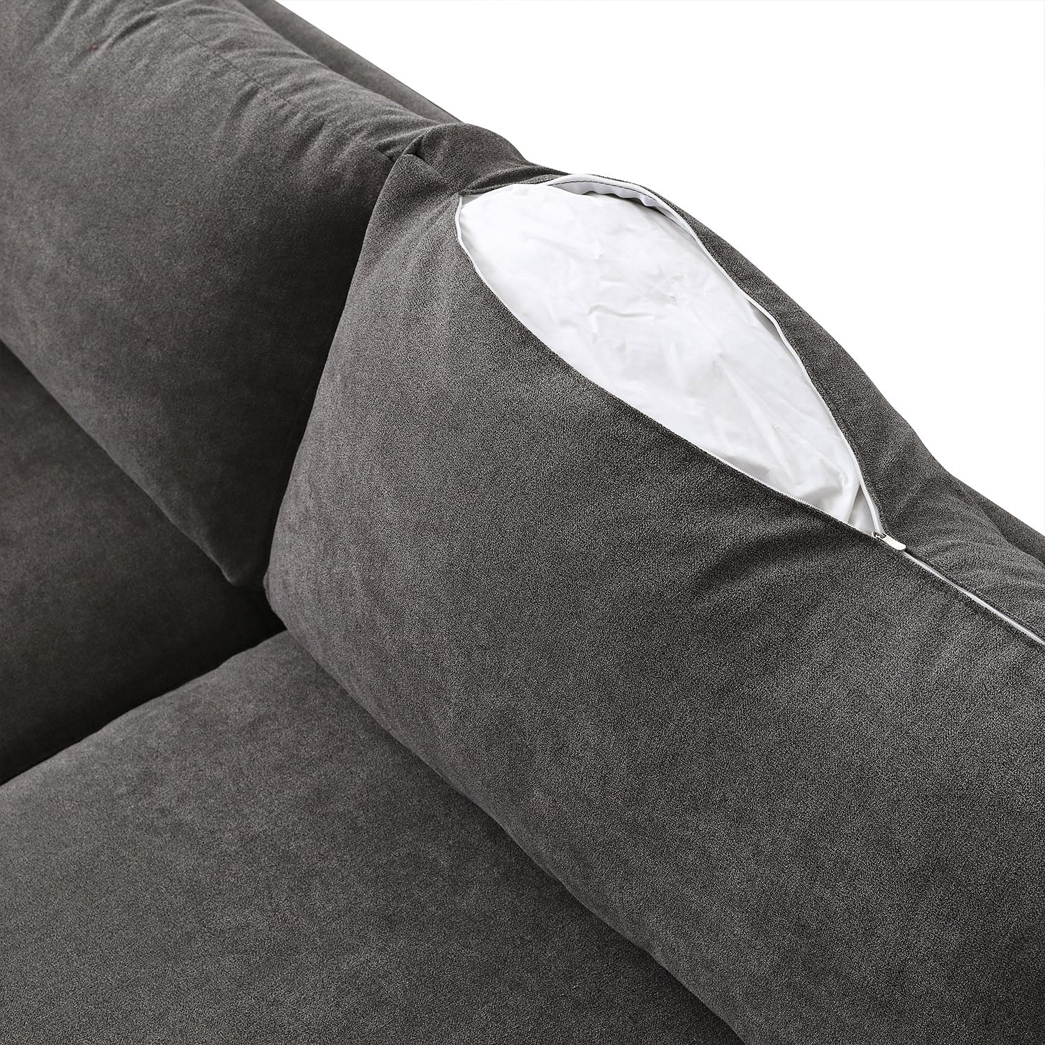 Sydney Feather Sofa + Ottoman - Grey