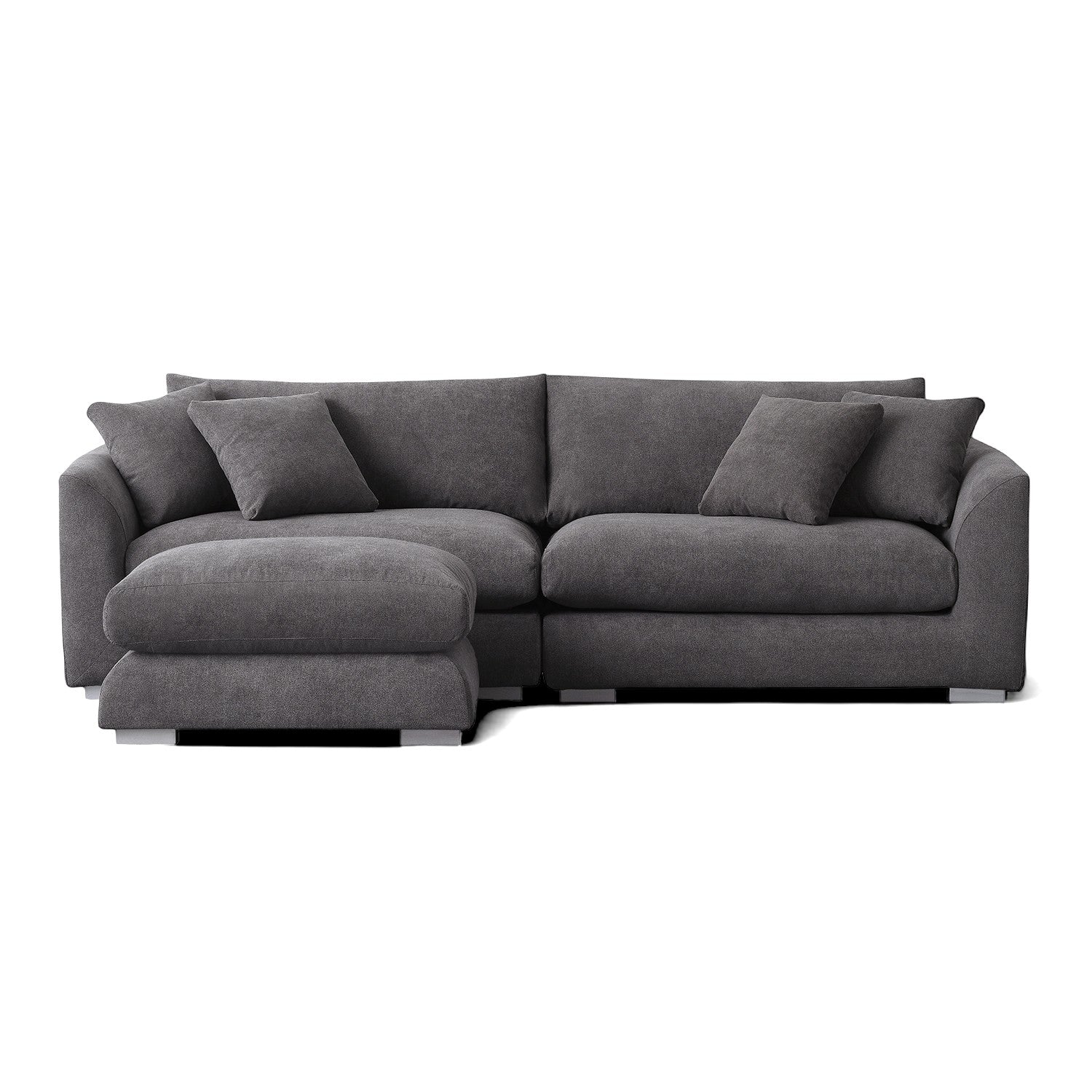 Sydney Feather Sofa + Ottoman - Grey