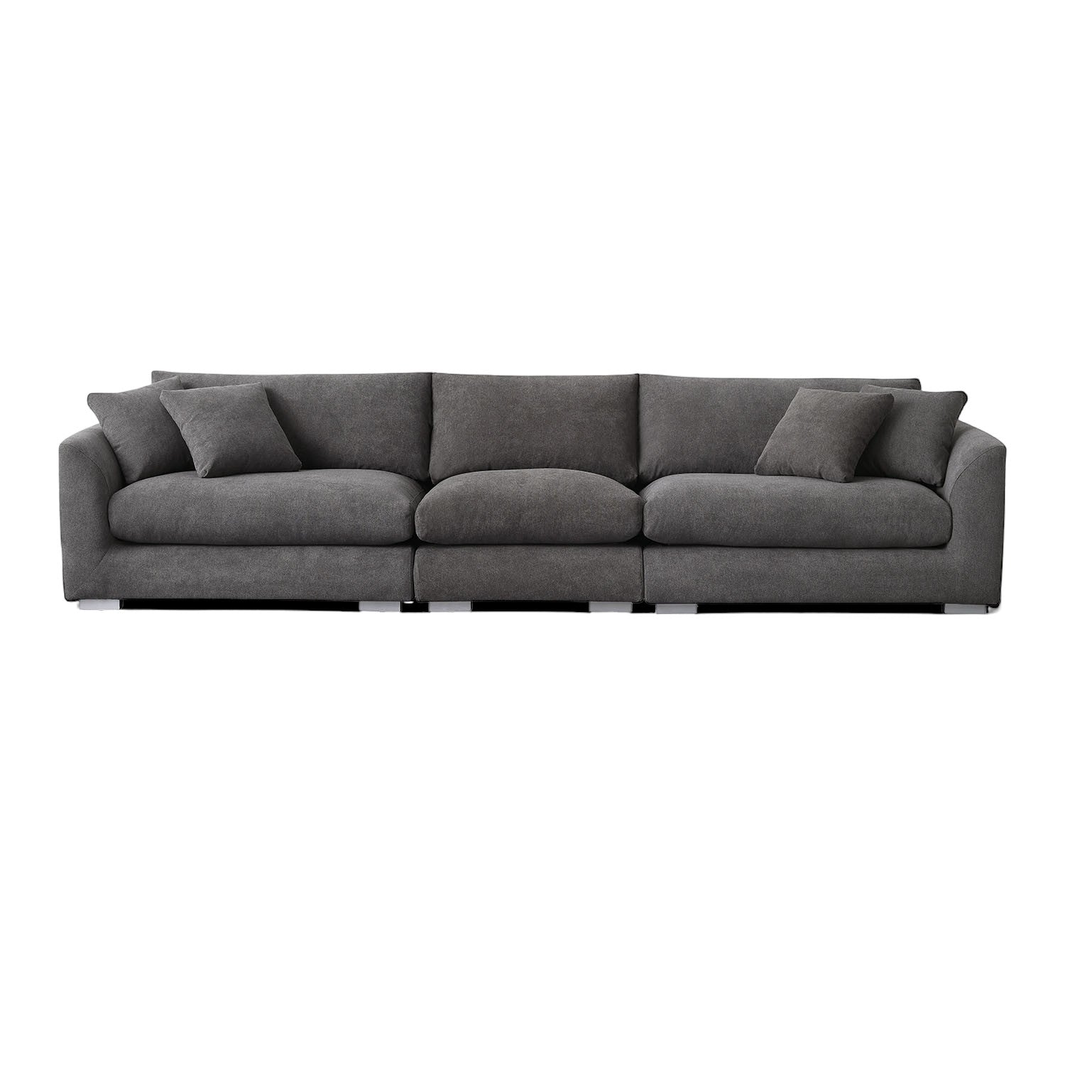 Sydney Feather Sofa + Ottoman - Grey