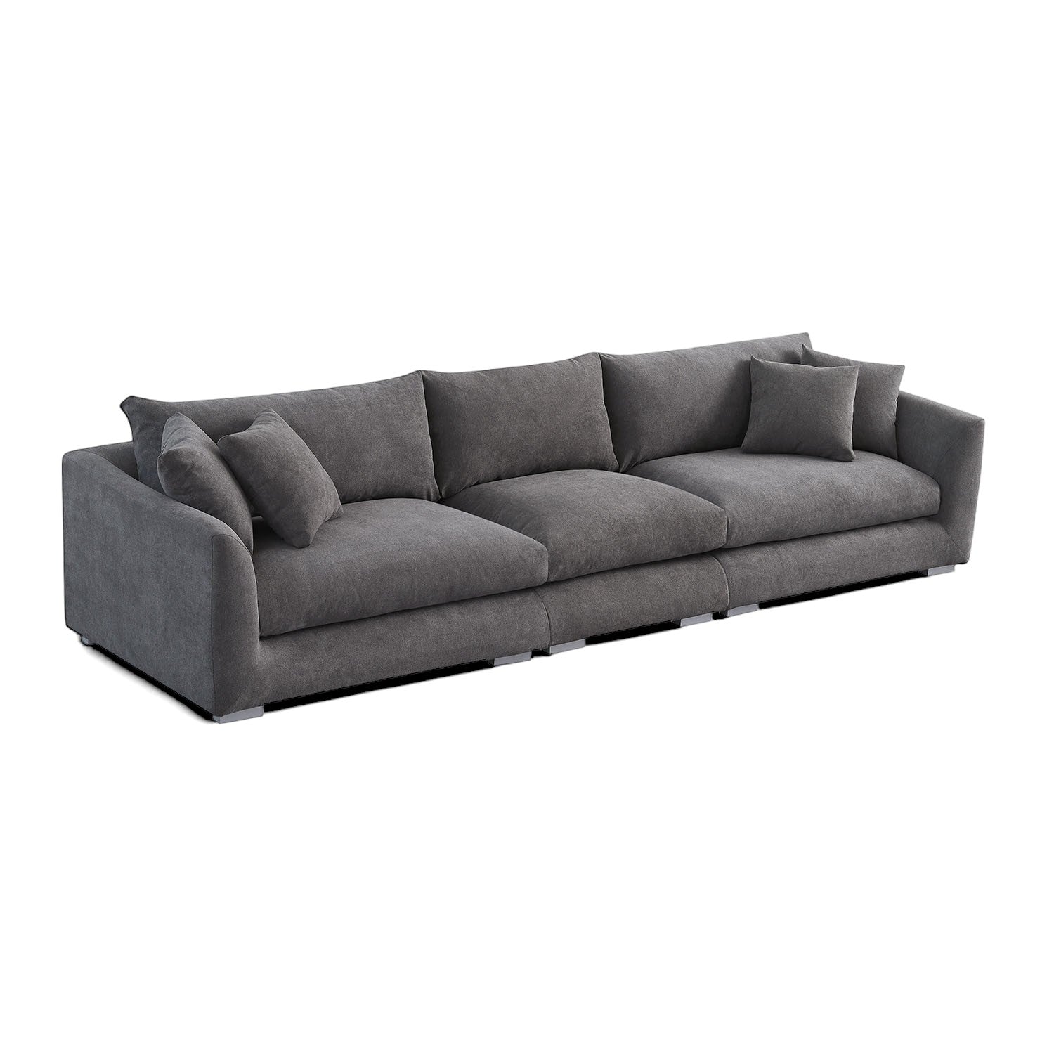 Sydney Feather Sofa + Ottoman - Grey