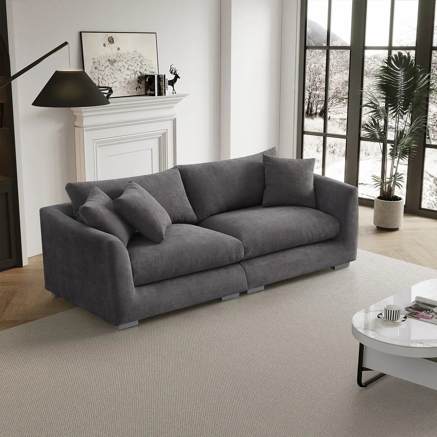 Sydney Federsofa - Grau